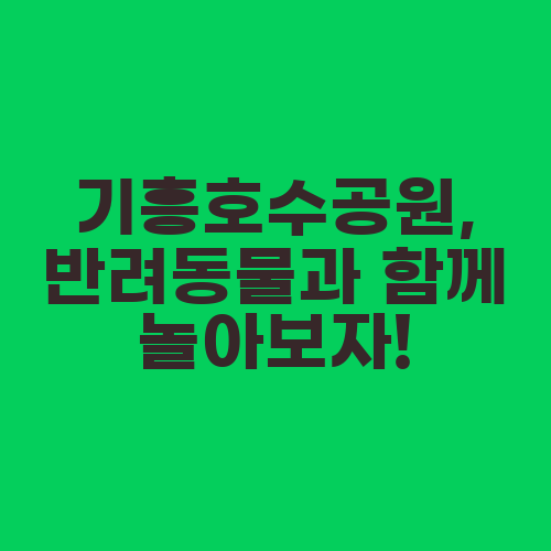 기흥호수공원, 반려동물과 함께 놀아보자!